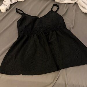 Black Lace Trim Cami Top